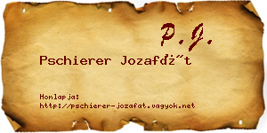 Pschierer Jozafát névjegykártya